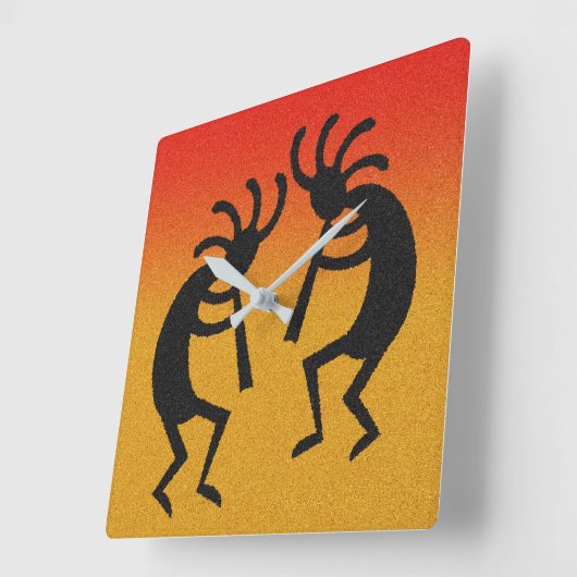 Southwest Design Kokopelli Vierkante Klok (Hoek)