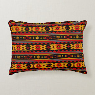 Southwest Design Red Black Gold Tribal Patroon Accent Kussen