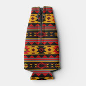 Southwest Design Red Black Gold Tribal Patroon Flesjeskoeler (Achterkant)