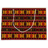 Southwest Design Red Black Gold Tribal Patroon Groot Cadeauzakje (Voorkant)