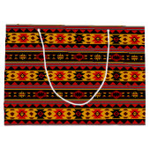 Southwest Design Red Black Gold Tribal Patroon Groot Cadeauzakje (Achterkant)