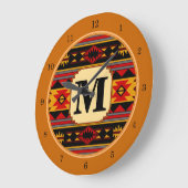 Southwest Design Red Black Gold Tribal Patroon Grote Klok (Hoek)