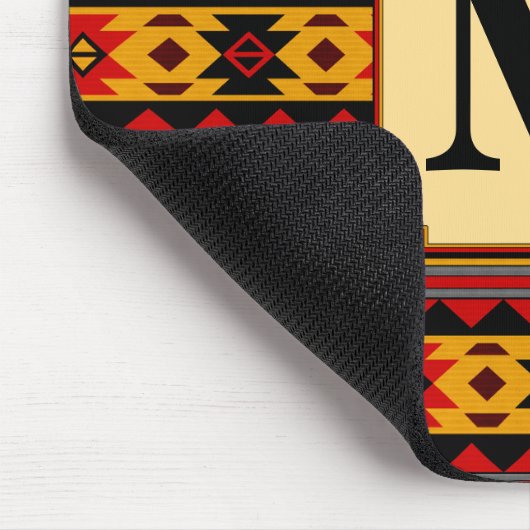 Southwest Design Red Black Gold Tribal Patroon Muismat (Hoek)