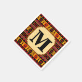 Southwest Design Red Black Gold Tribal Patroon Servet (Hoek)