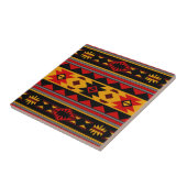 Southwest Design Red Black Gold Tribal Patroon Tegeltje (Zijkant)