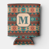 Southwest Design Turquoise Terracotta Monogram Blikjeskoeler (Voorkant)