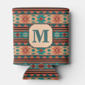 Southwest Design Turquoise Terracotta Monogram Blikjeskoeler (Achterkant)