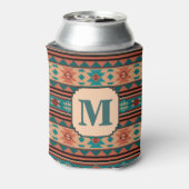 Southwest Design Turquoise Terracotta Monogram Blikjeskoeler (Blikje Achterkant)