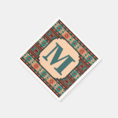 Southwest Design Turquoise Terracotta Monogram Servetten (Hoek)