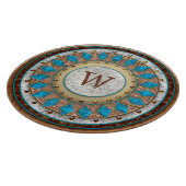 Southwest Design Uw Initiaal Turquoise en Brown Snijplank (Hoek)