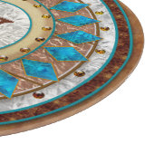 Southwest Design Uw Initiaal Turquoise en Brown Snijplank (Hoek)