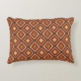 Southwest Diamond Rust Red & Beige Navajo Style Accent Kussen