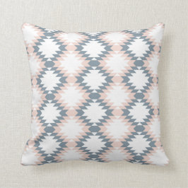 Southwest Diamond Zigzag Blush Gray Kussen