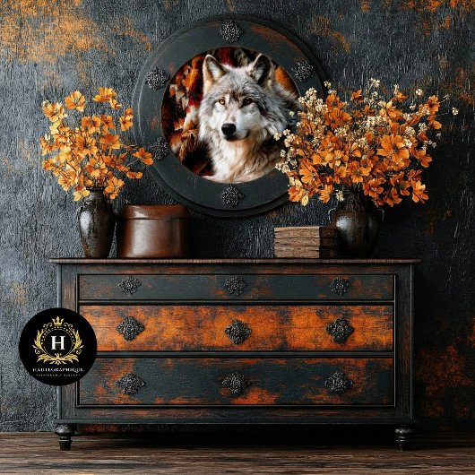 Southwest Ember Wolf Portrait Tissuepapier