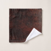 Southwest Faux Brown Leather Koeienhuid Bad Handdoek (Wasdoekje)