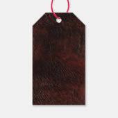 Southwest Faux Brown Leather Koeienhuid Cadeaulabel (Achterkant)