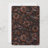 Southwest Faux Brown Leather Koeienhuid Flowers Kaart (Achterkant)