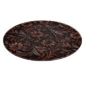 Southwest Faux Brown Leather Koeienhuid Flowers Snijplank (Hoek)