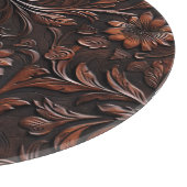 Southwest Faux Brown Leather Koeienhuid Flowers Snijplank (Hoek)