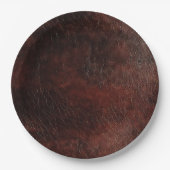 Southwest Faux Brown Leather Koeienhuid Papieren Bordje (Voorkant)
