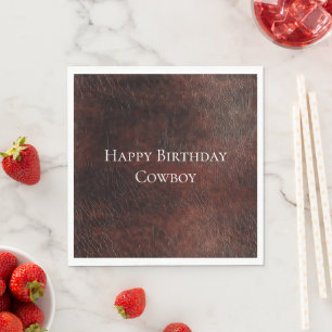 Southwest Faux Brown Leather Koeienhuid Servet