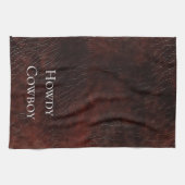 Southwest Faux Brown Leather Koeienhuid Theedoek (Horizontaal)