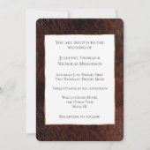 Southwest Faux Brown Leather Koeienhuid Wedding Kaart (Voorkant)