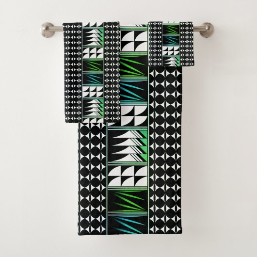 Southwest Feather Blessings in Aqua Bad Handdoek (Insitu)