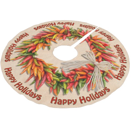 Southwest Festive Chile Ristra Wreath Personalized Kerstboom Rok (Gekanteld)