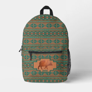Southwest Fun Javelina Copper Blauwgroen Gepersona Bedrukte Rugzak