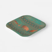 Southwest Fun Javelina Familie Koper Blauwgroen Papieren Bordje (Gebogen)