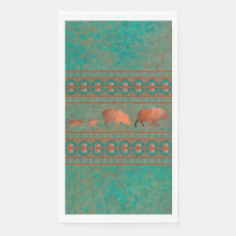 Southwest Fun Javelina Familie Koper Blauwgroen Servet