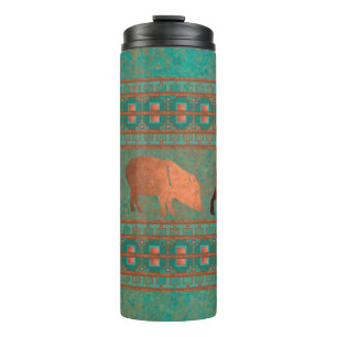 Southwest Fun Javelina Familie Koper Teal Thermosbeker