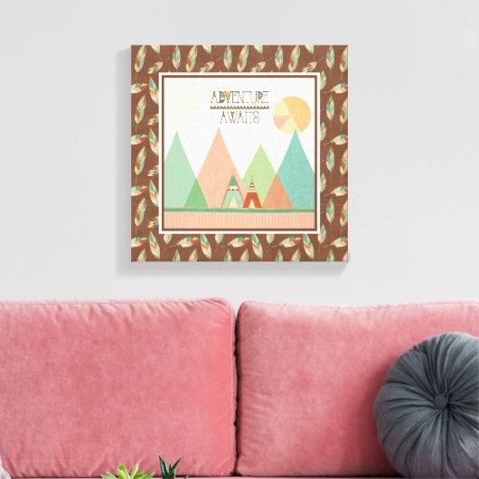 Southwest Geo III | avontuurtijd Canvas Afdruk (Insitu (Woonkamer))