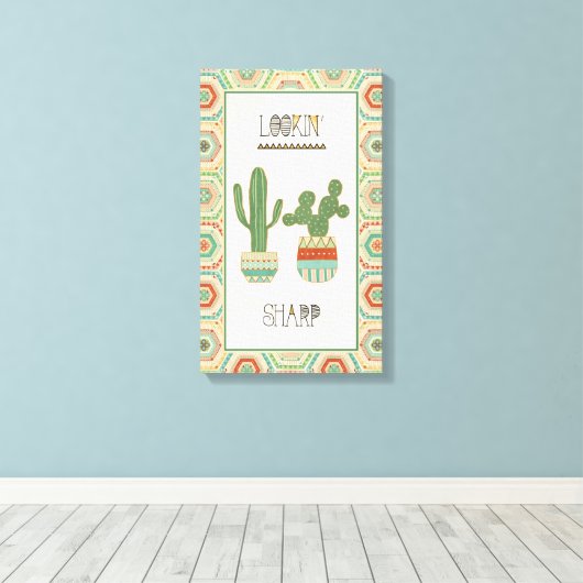 Southwest Geo IX | Lookin Sharp Canvas Afdruk (Insitu (Houten vloer))