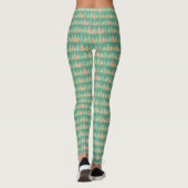 Southwest Geo Step | Blauwgroen driehoekspatroon Leggings (Achterkant)