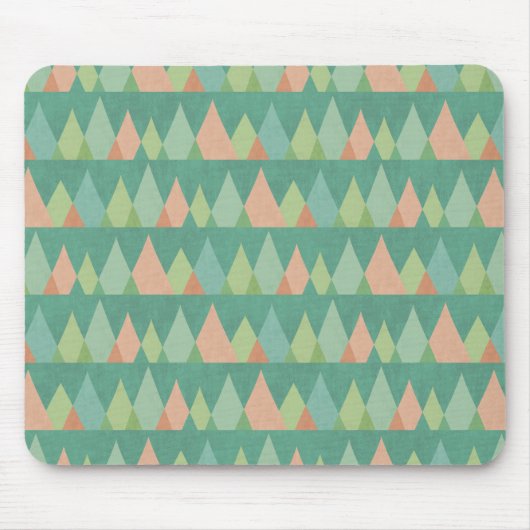 Southwest Geo Step | Blauwgroen driehoekspatroon Muismat (Voorkant)