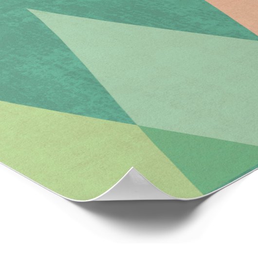 Southwest Geo Step | Blauwgroen driehoekspatroon Poster (Hoek)