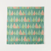 Southwest Geo Step | Blauwgroen driehoekspatroon Wandkleed (Voorkant (horizontaal))