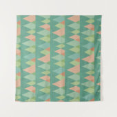 Southwest Geo Step | Blauwgroen driehoekspatroon Wandkleed (Voorkant)