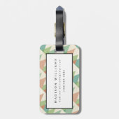 Southwest Geo Step | Blauwgroen en Koraaldriehoeke Bagagelabel (Achterkant verticaal)