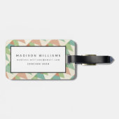 Southwest Geo Step | Blauwgroen en Koraaldriehoeke Bagagelabel (Achterkant horizontaal)