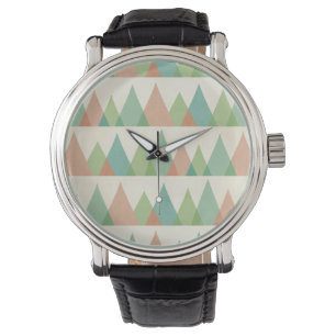 Southwest Geo Step   Blauwgroen en Koraaldriehoeke Horloge