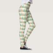 Southwest Geo Step | Blauwgroen en Koraaldriehoeke Leggings (Rechts)