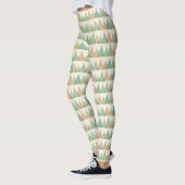Southwest Geo Step | Blauwgroen en Koraaldriehoeke Leggings (Links)