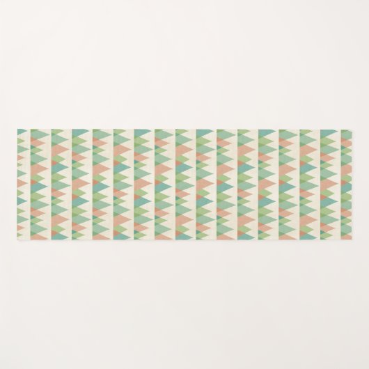 Southwest Geo Step | Blauwgroen en Koraaldriehoeke Yogamat (Voorkant (horizontaal))