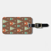 Southwest Geo Step | Blauwgroen theepatroon Bagagelabel (Voorkant horizontaal)