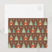 Southwest Geo Step | Blauwgroen theepatroon Briefkaart (Voorkant / Achterkant)