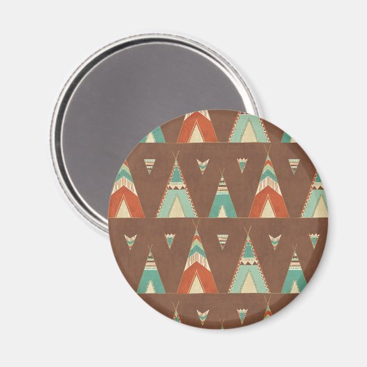 Southwest Geo Step | Blauwgroen theepatroon Magneet (Voorkant / Achterkant)