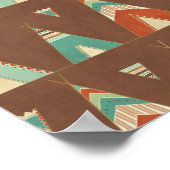 Southwest Geo Step | Blauwgroen theepatroon Poster (Hoek)